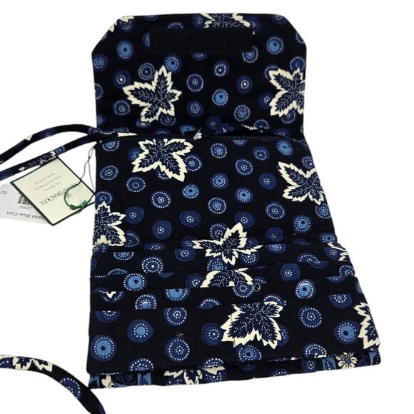 Vera Bradley Crossbody Wallet Blue Coin Pattern Retired Vintage Y2K NWT Quilted - Picture 7 of 12